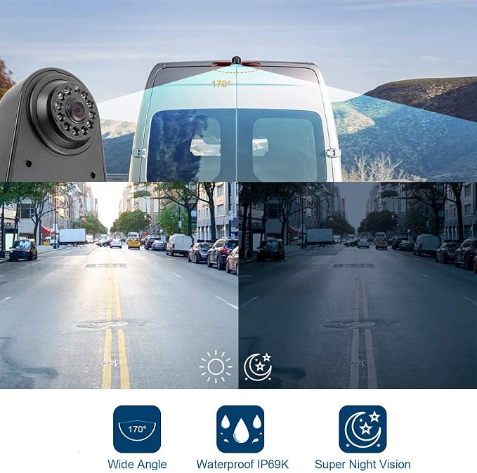 Sprinter Brake Light Backup Camera Compatible for Sprinter W906 324H 524H/Crafter Transporter Vans LED Light Parking