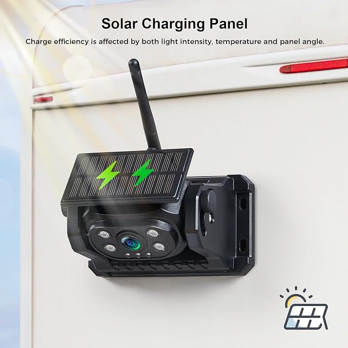 VOONOA 2 Magnetic Wireless Backup Camera with 7'' HD 1080P DVR Monitor System, 15000mAh Rechargeable Waterproof Dual Solar Reverse Camera for Hitch Towing Car Trailer Truck RV VN007