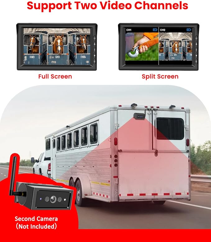 Foxpark Magnetic Wireless Backup Camera for RV Trailer: 1-Min Quick Install No-Drilling Back up Camera with 7" HD 1080P Monitor, 50FT Stable Signal Rear View Camera for Truck, Camper, SUV, Car
