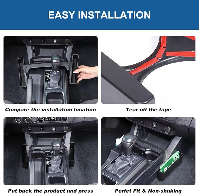 Car Console Organizer,Storage Box Center Console Organizer Tray,Console Pocket Organizer Phone Storage Compatible with Toyota Tacoma 2016-2023 Gear Shift Both Sides Storage Box,Organizer Accessories