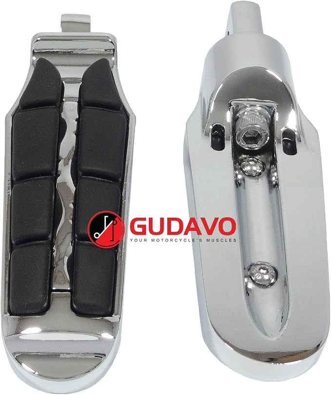 Motorcycle Aluminum Front Or Rear Foot Pegs Footboards Chrome Foot Pedal Footrests compatible with Harley Davidson Street 750 XG750 Street 500 XG500 modele Touring 1988-2019 (Style: 12)