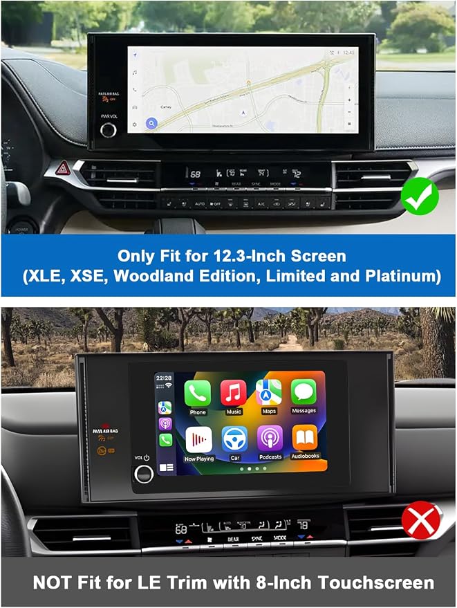 CDEFG Upgraded for 2025 2026 Toyota Sienna Dashboard Storage Box Behind-Screen Organizer for Toyota Sienna 2025 2026 Accessories for 12.3-Inch Touchscreen Dash Tray(Not for LE Trim 8-Inch)