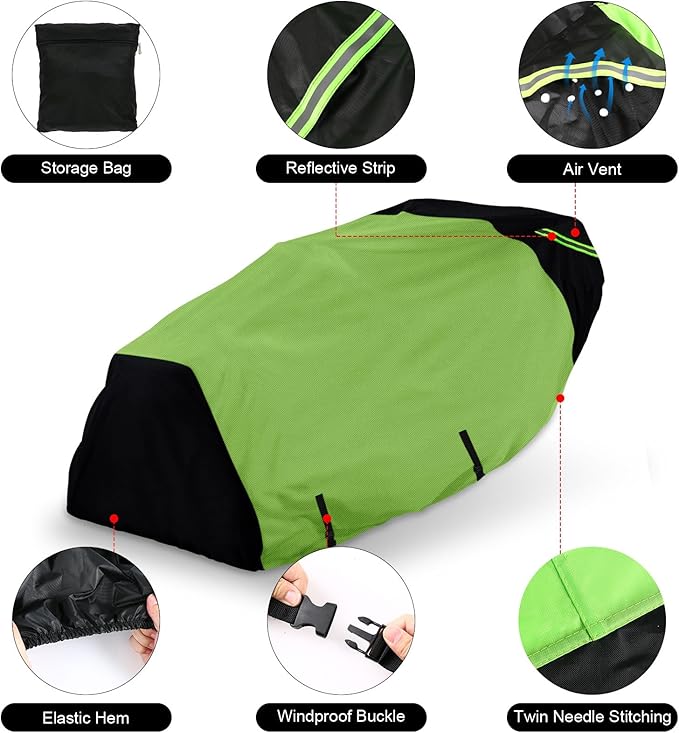 Riding Lawn Mower Cover with Bagger Attachment, Universal Fit Decks up to 54" with Bagger, 600D Oxford Cloth Riding Lawn Mower Cover with Windproof Buckle for Snow Rain Dust Hail Protection