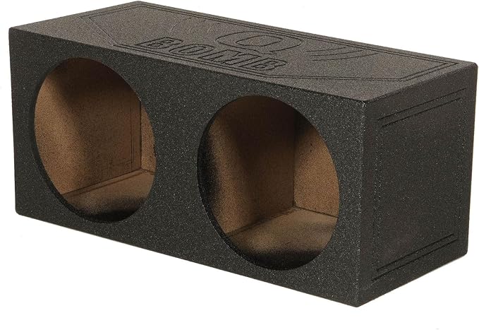 Q Power QBomb QBOMB12S Dual 12" Sealed Port Subwoofer Sub Box w/Bedliner Spray