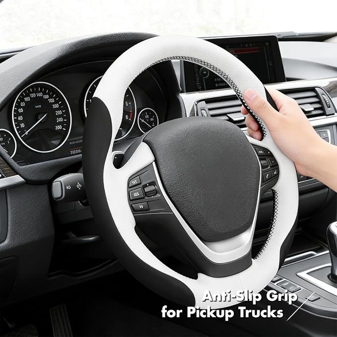 MEWANT Hand Stitch Steering Wheel Cover for BMW 2 Series F22 F23 2014-2020 3 Series F30 F34 2012-2018 4 Series F32 F33 F36 2014-2020 Custom DIY Wrap Interior Accessories