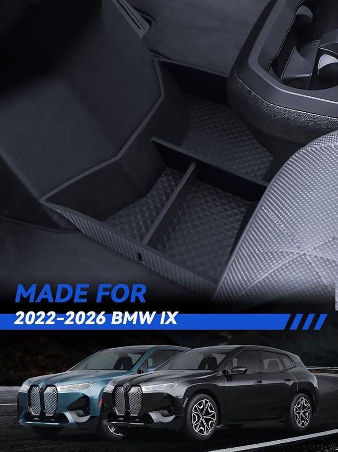 for BMW iX Center Console Organizer 2022-2026 BMW iX xDrive45 xDrive60 M70 Accessories Armrest Tray Middle Storage Box Insert Container Durable ABS Plastic