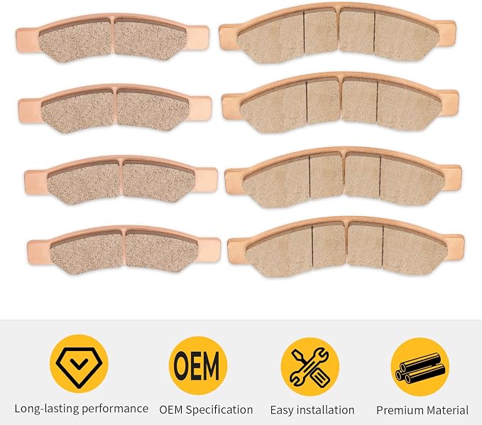 M MATI 2 Pairs Front Rear Sintered Brake Pads for Can Am Maverick R MAX 2025 Maverick R 2024-2025 703501226 703501223 Heavy-duty Brake Pad Replacement