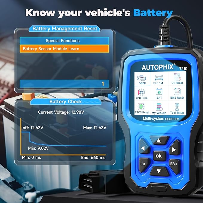 AUTOPHIX 7210P+ Fit for GM Chevy OBD2 Scanner, Full System Diagnostic Tool with All Reset Services for GM/Chevy/Buick/Cadillac, OBD2 Functions Code Reader with EPB/BMS/ETCS/Oil Reset ABS Bleeding