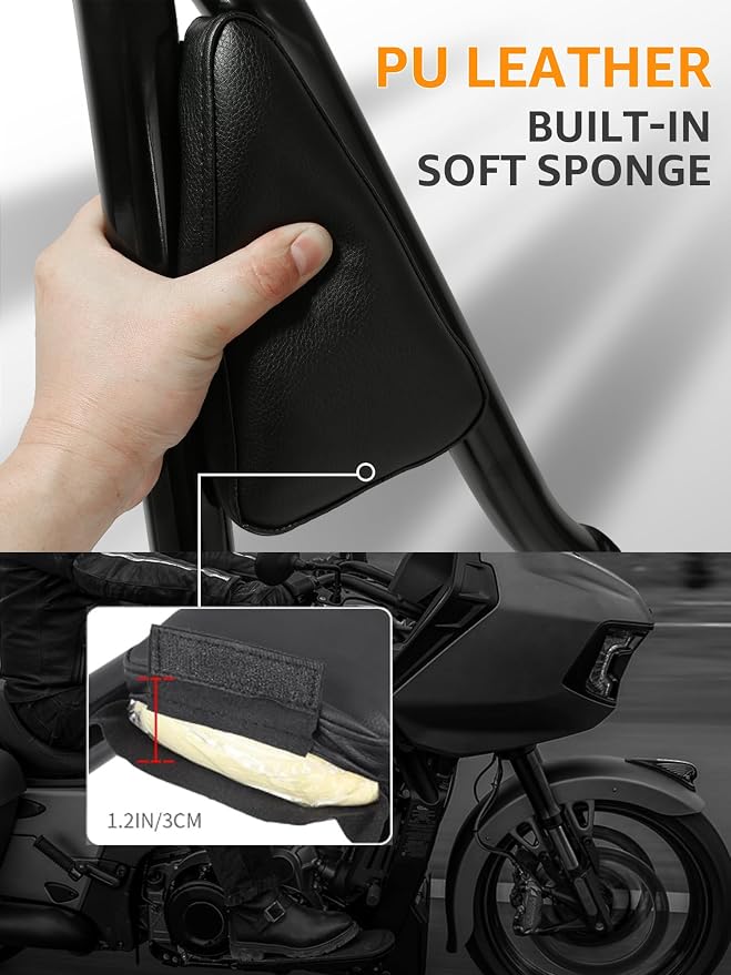 One-Piece Sissy Bar Fit for Harley Davidson 2009-2026 Rear Passenger Backrest Quick Release Compatible for Touring Street Glide, Road Glide, Road King, Ultra Limited, Electra Glide