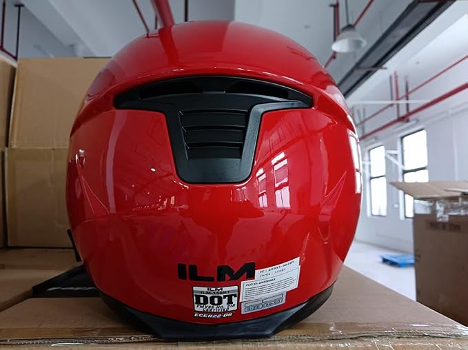 ILM 159BT Bluetooth Modular Motorcycle Helmet 2-3 Riders Intercom Full Face Flip up Casco DOT with Face Mask (Red, L)