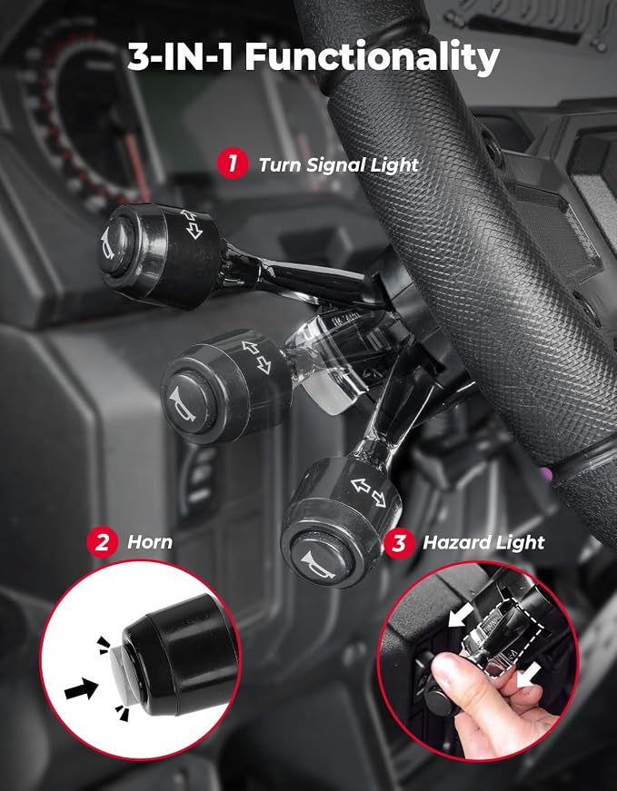 KEMIMOTO Fang Lights Accent Lights and UTV Turn Signal Column Switch with 110D Horn Polaris RZR 1000 XP XP4 Turbo S 2023 2022 2021-2019/2024 RZR Trail S 1000 900 Accessories
