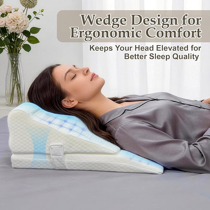 Memory Foam Post Face Lift Surgery Pillow Adjustable Height Support Back Sleeping Training Pillow Flawless Face Pillows for Facelift Nose Job Hair Transplant