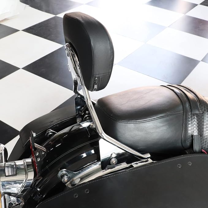 AUFER Detachable Backrest Sissy Bar Upright Passenger Backrest With Back Rest Pad Compatible With For Touring Road King Street Glide Electra Glide Road Glide FLHR FLHX FLHT FLTR 2009-2025（Chrome） | High Quality Metal Backrest Sissy Bar,Easy to Install ...