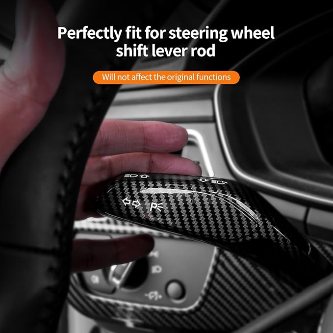 Steering Lever Cover Compatible with Audi Q5 2018-2025, Steering Wheel Column Shift Paddle Cover for Audi Q5 Sportback, Steering Wheel Shift Lever Rod Trim, with Lane Keeping Function