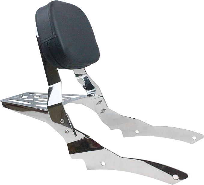 YHMOTO Motorcycle Sissy Bar Backrest with Luggage Rack For Yamaha VStar 650 400 DS650 Custom DS400 V star 1996-2017 (Style B-Chrome)