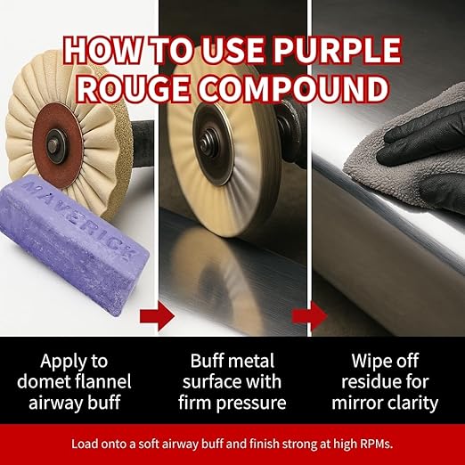 Renegade Products Premium Metal Polishing Compound Bars for High Speed Polishing On a Right Angle Grinder or Table Top Buffer (Purple)