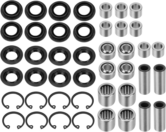Front Uppper & Lower A Arm Bearing Seal Shaft Rebuild Repair Kit 2 Side for Kawasaki KFX450R 2008-2014 KFX700 2004-2011 OEM# 92046-1046 92049-1223 59266-0013 59266-1011 42036-1376 92152-1455 481J2400