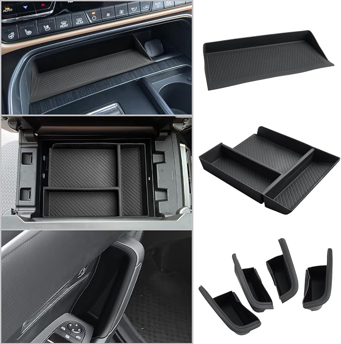 CDEFG Upgraded for 2024 2025 2026 Mazda CX-90 CX-70 Center Console Organizer, 2024 2025 2026 Mazda CX90 CX70 Middle Console Armrest Storage Box CX-90 CX70 Accessories (6PCS)