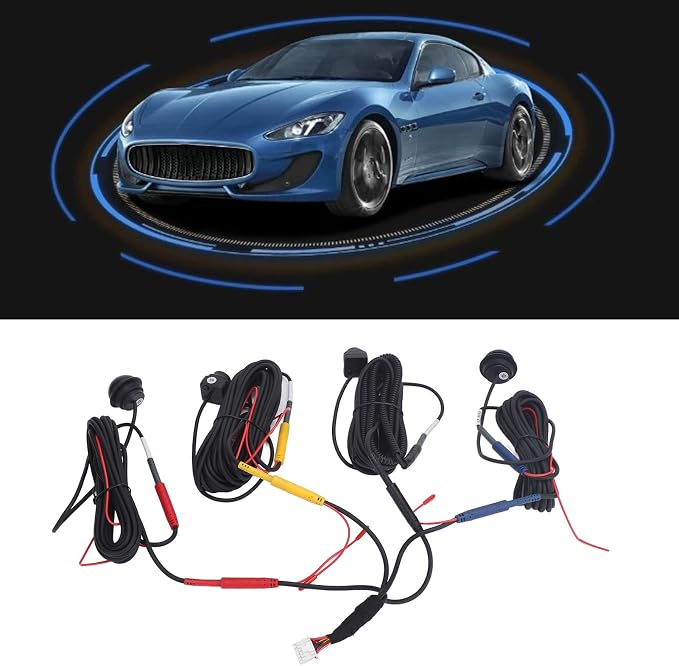 Akozon 360° Panoramic Camera System, Car 1080P HD Front Rear Left Right All Round Camera System for Car Center Control Screen (2053 Chip + 6048 Lens)