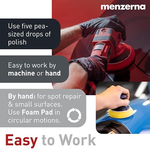 menzerna Polishing Set 8oz – HCC1000, MCC2500 & SFP3800 | 3-Step System incl. 3 Matching 6-Inch Pads & 3 Matching Microfiber Towels for Scratch Removal, Swirl Elimination & Mirror-Like Finish