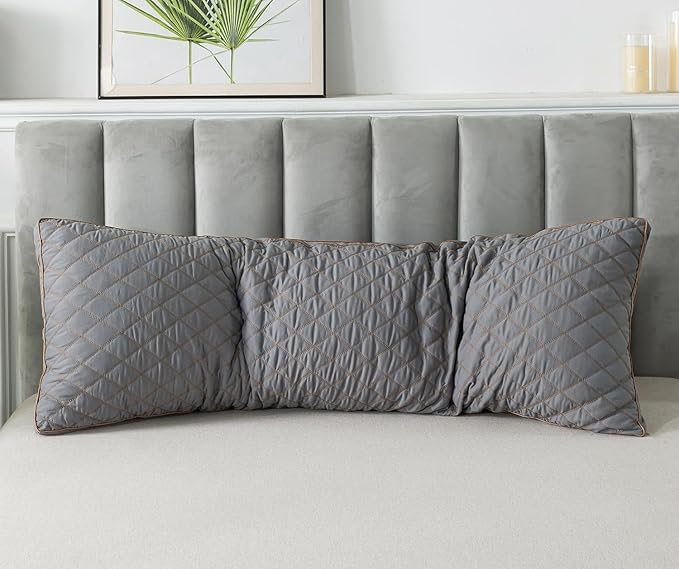 WhatsBedding Memory Foam Body Pillow for Adults, Long Pillow for Sleeping, Full Body Pillow for Bed - Dark Grey