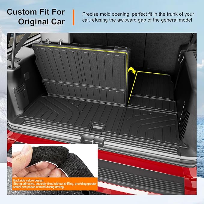 powoq Cargo Mat Compatible with 2003-2017 Ford Expedition Lincoln Navigator Cargo Liner TPE Trunk Mat 3rd Backrest Protector Trunk Liner Replacement for 2003-2017 Ford Expedition Accessories