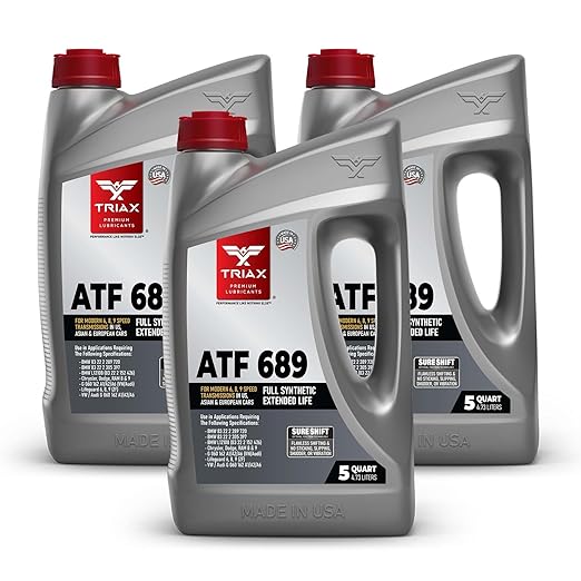 TRIAX ATF 689 Full Synthetic for ZF 6HP, 8HP, 9HP Transmissions | Compatible with Jeep, Chrysler, Dodge RAM, Audi, BMW, Land Rover, Mercedes Benz, Porsche, and More (5 Quart - 3 Pack)