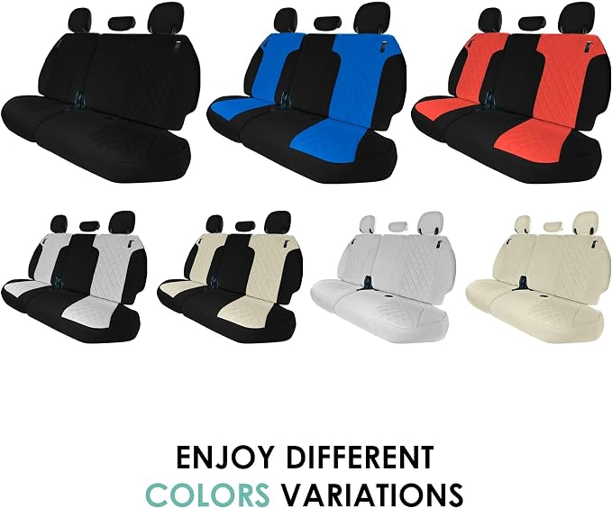 FH Group Custom Fit Car Seat Covers Specifically Made for Toyota Sienna 2021-2024, Beige Ultraflex Neoprene 3rd Row Set Automotive Seat Covers, 7-8 Seater SUV Seat Covers, Toyota Accessories