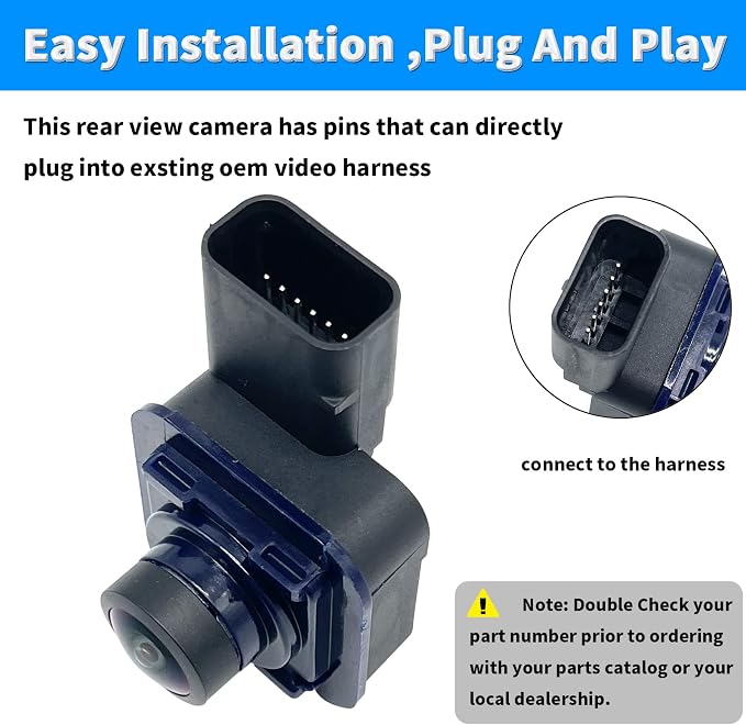 Rear View Back Up Camera Compatible with Ford Super Duty 2017-2022 Reverse Park Assist Backup Camera Replaces JC3T-19G490-AD JC3T19G490AD