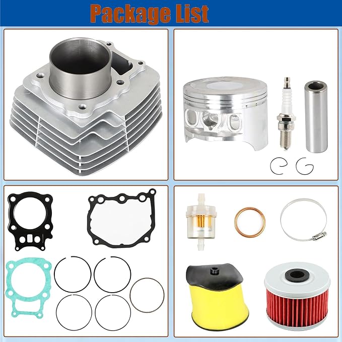 GXYWADY Cylinder Piston Rings Gasket Kit Set Replacement for Honda Rancher Trx350 TRX 350 2000 2001 2002 2003 2004 2005 2006 Big Bore 355cc