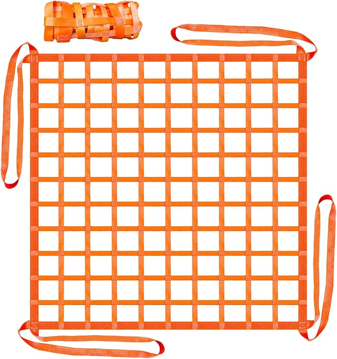YATOINTO Cargo Lifting Net 6.56'x6.56', Lifting Net Straps for Hoist 4500lbs Load Capacity, Nylon Sling Hoisting Net 15CM Square Hole for Construction Rigging Moving Towing Hoisting Unloading