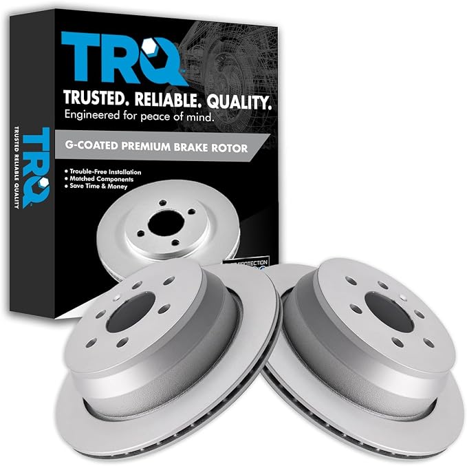 TRQ Rear Brake Rotor Set G Coated Vented Compatible with 2015-2020 Chevrolet Colorado 2015-2020 GMC Canyon