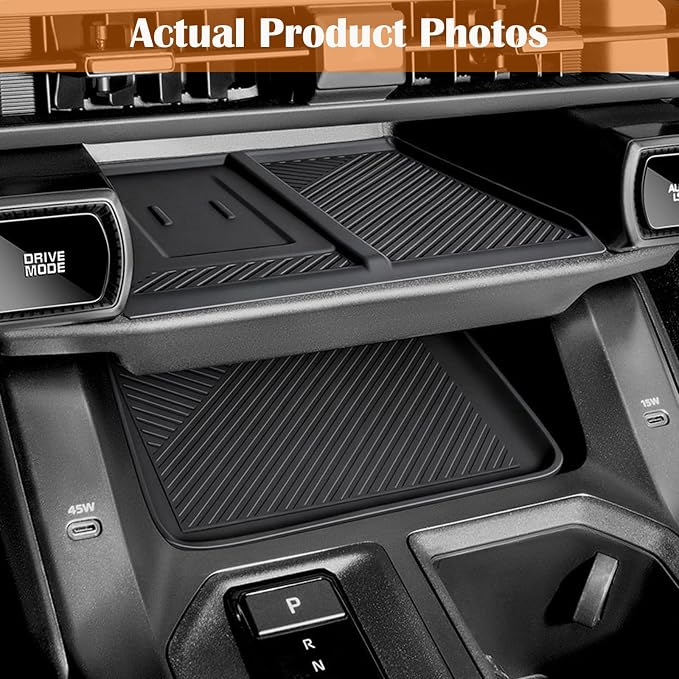 2Pcs 2026 RAV 4 Center Console Organizer Tray &Wireless Charging Anti-Slip Compatible with Toyota 2026 RAV 4 XSE GR Sport Hybrid Limited XLE Woodland 2026 RAV4 Interior Accessories Silicone