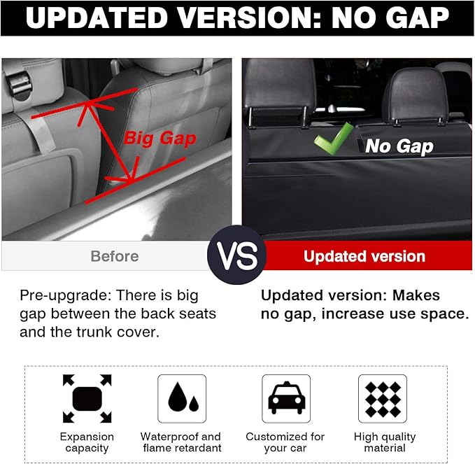 Powerty Cargo Cover for 2015-2023 2024 Ford Edge Accessories Trunk Cover Retractable Trunk Shielding Shade Cargo Luggage Cover No Gap