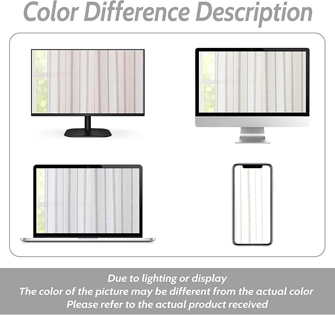 DriftAway Farmhouse Double Layer Linen Blackout Tie Up Curtains Thermal Insulated Vertical Striped Fully Lined Balloon Roman Shade Bathroom Window Adjustable Rod Pocket 31 Inch by 47 Inch Gray