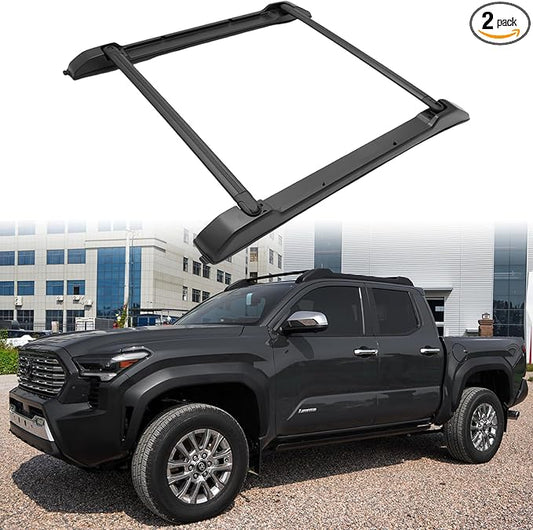 Roof Rack Cross Bars for 2024 2025 2026 Toyota Tacoma Double Cab - Aluminum Roof Rails Crossbar for Cargo Canoe Bike Kayak Snowboard - Rooftop Cargo Carrier Luggage(Not for XtraCab)