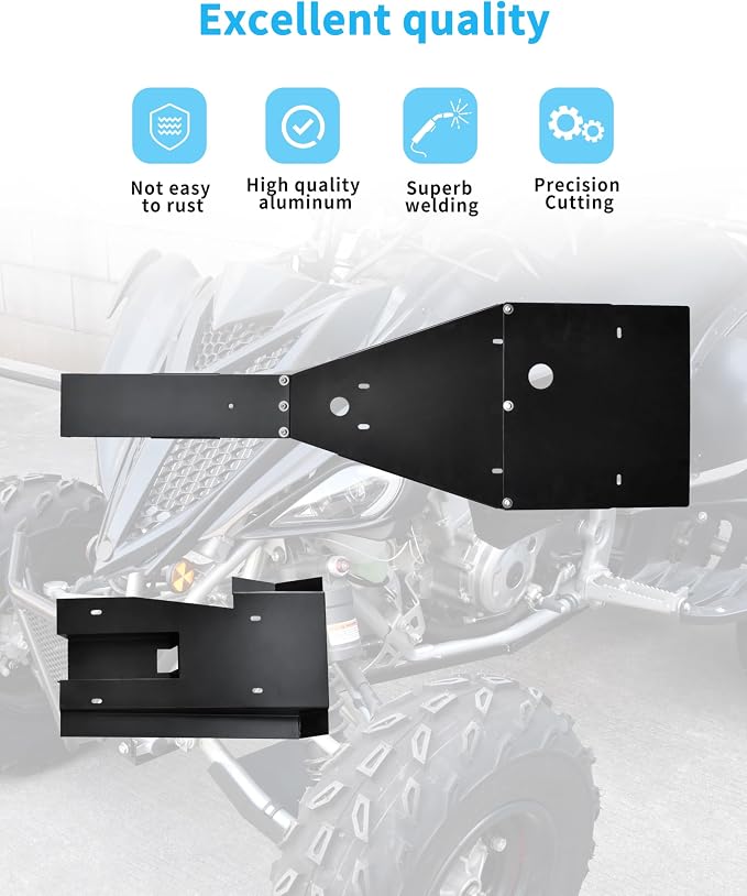 Full Chassis Glide & Swing Arm Skid Plate Gaurd for Yamaha Raptor 700 700R 2006-2025, Combined ATV Aluminum Full Chassis Frame Skid Plate Replace# 1AS-F84NO-V0-00 GYT-1S333-00-AL
