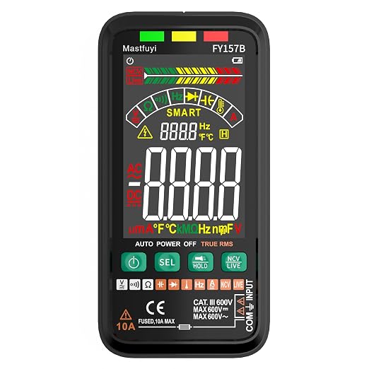Multimeter 6000 Counts TRMS Digital Multimeter,Rechargeable Electrical Tester with Auto Ranging Digital Voltmeter,Measures Voltage Current Resistance Continuity Capacitance Temperature Frequency