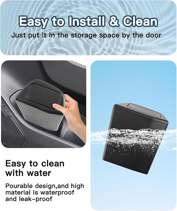 Ruiya 2026 RAV4 Trash Can for Toyota RAV4 Accessories,Portable Mini Car Trash Bin with Lid for Storage and Organizer Car Door Garbage Can Compatible with 2019~2025 2026 Toyota RAV4