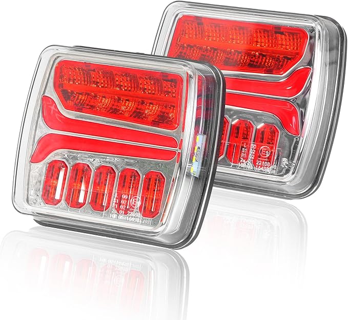 NeaLia Magnetic Wireless Trailer Lights, Rechargeable LED Trailer Light for Towing Truck, Waterproof Tail Tow Lights Kit for RV Camper Boat Caravan, Portable Turn Signal Brake Running Stop, Flood Beam