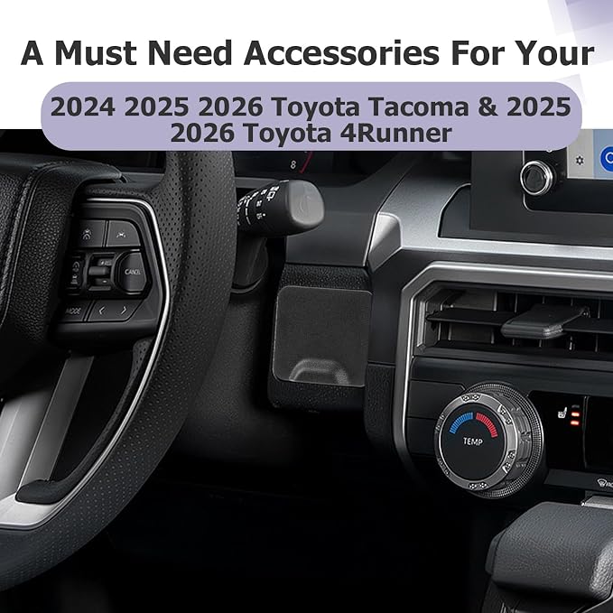 LUWU Upgrade Storage Drawer Tray Compatible with 2024 2025 2026 Toyota Tacoma & 2025 2026 Toyota 4Runner Accessories Center Console Organizer Wheel Cubicle Extra Storage for Keys Coins Card