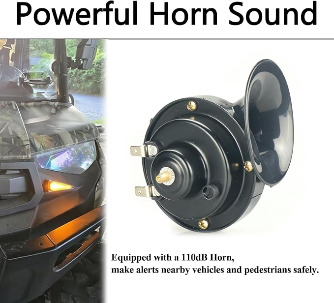 UTV Turn Signal Kit Amber Blinker Lights 110dB Horn Pre-Wired Compatible with Polaris RZR Ranger Can-am