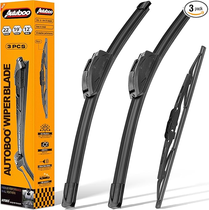 OEM Windshield Wiper Blade Replacement for Cadillac CTS 2010 2011 2012 2013 2014 Original Equipment All-Season Rear Wiper Blade Set 22+19+12 (Set of 3)