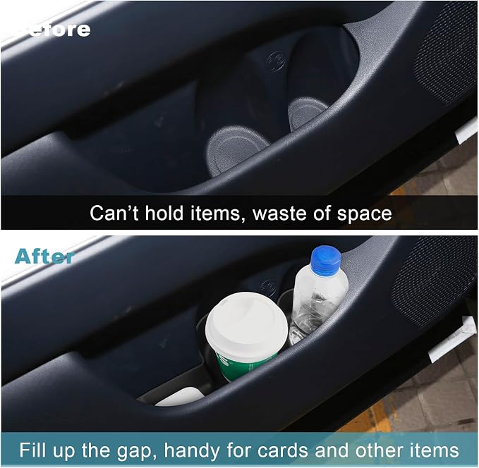 CDEFG 4Pcs for 2026 Hyundai Palisade Center Console Door Handle Pockets | for 2026 Hyundai Palisade Accessories, Trash Can Door Storage Holder, Anti Slip Mat Storage Box, TPE Material