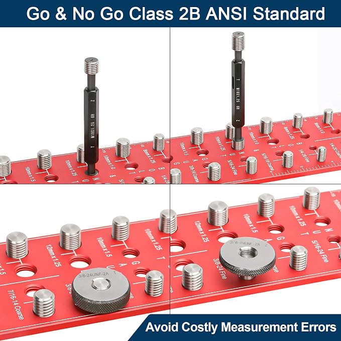Combo – Thread Checker with SUS304 Bolts & 6061 Aluminum Base + Tubing Straightener for 3/16"–1.0" Brake, Fuel, Aluminum & Copper Lines