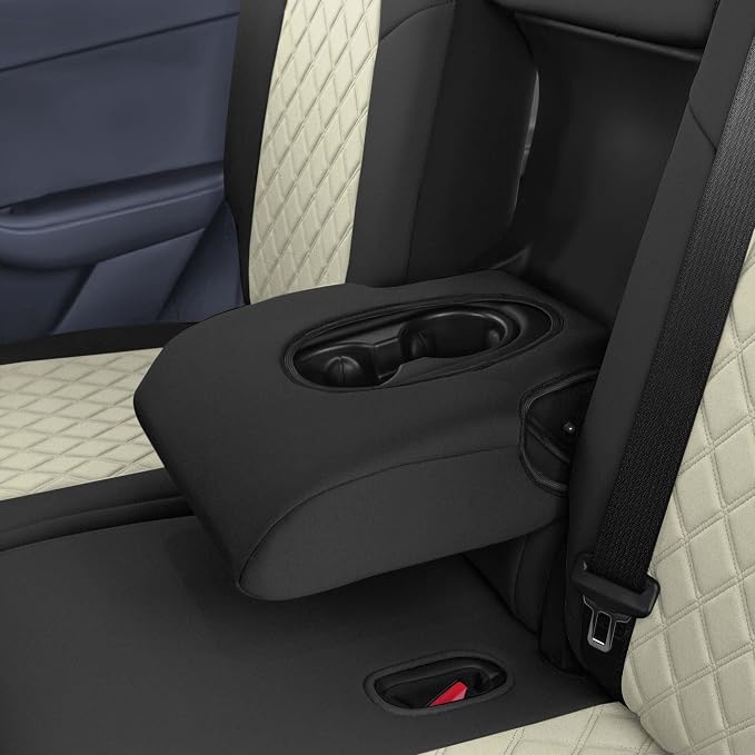 FH Group Custom Fit Car Seat Covers Specifically Made for 2020-2025 Tesla Model Y Ultraflex Neoprene Water Resistant Automotive Seat Covers - Rear Set Beige