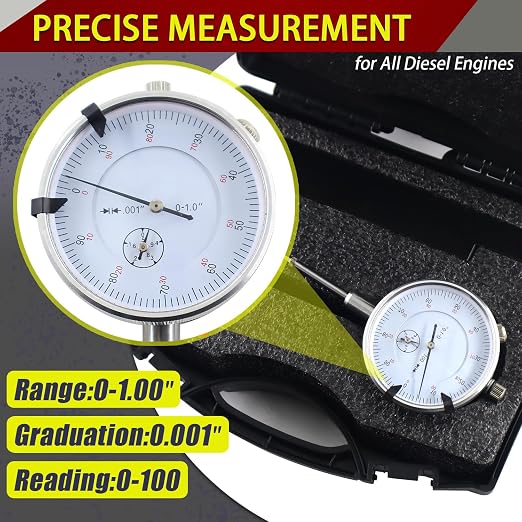 6434 Sleeve Height and Counter Bore Gauge Compatible with All Diesel Engines, Cylinder Bore Gauge Range: 0-1.00", Graduation: 0.001", Reading: 0-100