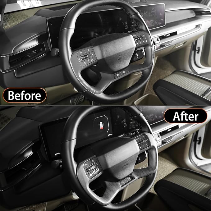 YOUTOOCAR Steering Wheel Trim Cover Compatible with Kia EV9 2024-2026 Accessories (Wood Grain)