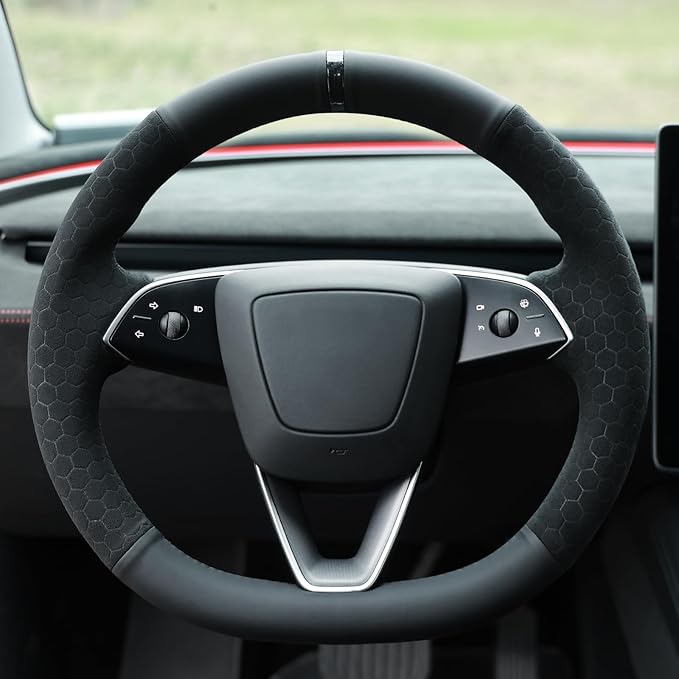 MEWANT Stitching Steering Wheel Cover for Tesla Model 3 Highland 2025 Model Y Juniper Tesla Model Y Juniper Accessory