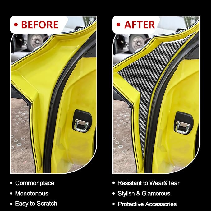 Real Carbon Fiber Side Door Panel Trim Compatible with Corvette C8 2020-2026, Interior Decor Sticker Accessories